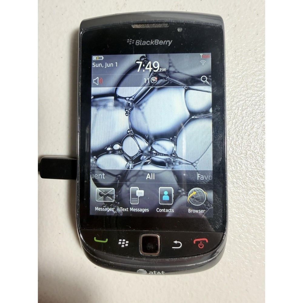 BlackBerry 9800 Torch AT&T Slider Smartphone 3G – Powers On SIM Card No SD Card
